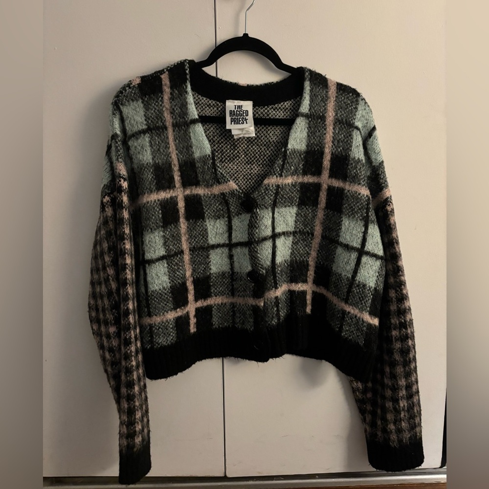 Colorful plaid Ragged Priest cardigan